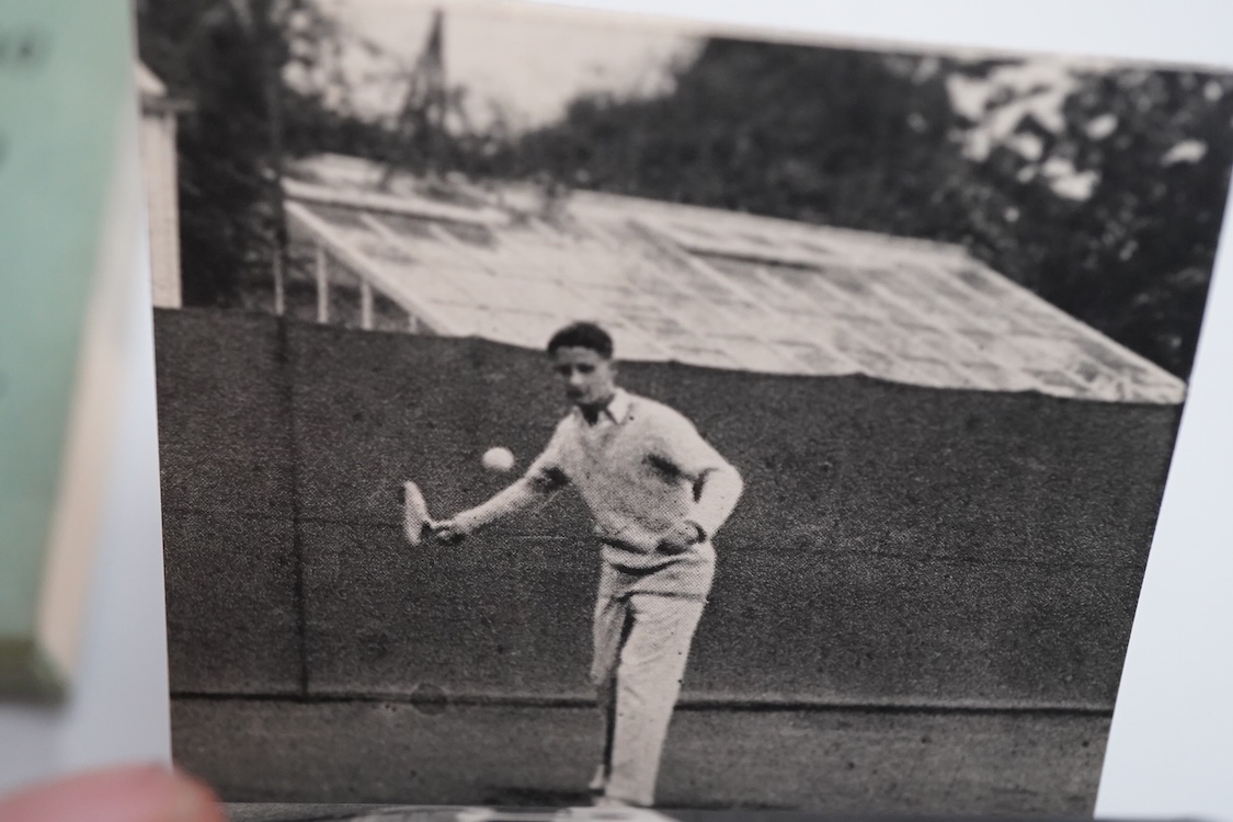Four 1920s Slazengers tennis ‘flicker’ books, depicting H&W Austin service and smash and forehand and backhand drives and Miss Betty Nuthall forehand and backhand drives and drop volley and service, 7-10 in the set.